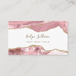 Roze Visitekaartje met Blush Agate
