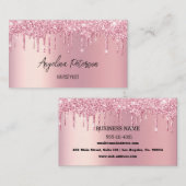 Roze Visitekaartje met druppelaar (Voorkant / Achterkant)
