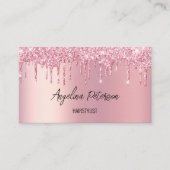Roze Visitekaartje met druppelaar (Voorkant)