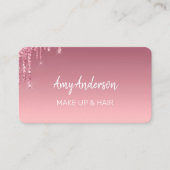 Roze Visitekaartje met druppelaar (Voorkant)