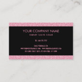 Roze Visitekaartje met glitter en zwarte strepen (Achterkant)