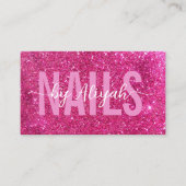 Roze Visitekaartje met glitter-nagels (Voorkant)
