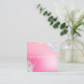 Roze Visitekaartje met pierkant voor de Sparkle-st (Staand voorkant)