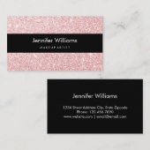 Roze Visitekaartje met reserveglitter (Voorkant / Achterkant)