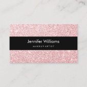 Roze Visitekaartje met reserveglitter (Voorkant)