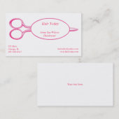 Roze Visitekaartje met schaar (Voorkant / Achterkant)