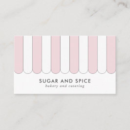 Roze Visitekaartje met striped winkel voorzijde
