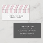 Roze Visitekaartje met striped winkel voorzijde (Voorkant / Achterkant)