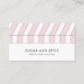Roze Visitekaartje met striped winkel voorzijde (Voorkant)