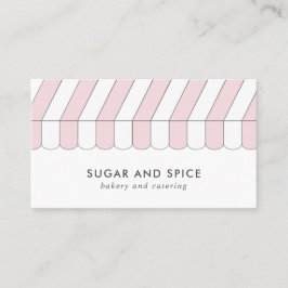 Roze Visitekaartje met striped winkel voorzijde