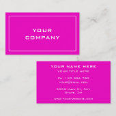 Roze Visitekaartje Uw Colour Font Naam Tekst Info (Voorkant / Achterkant)