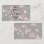 Roze Visitekaartje van Afrikaanse Daisies Floral (Voorkant / Achterkant)