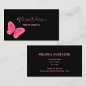 Roze Visitekaartje van Butterfly (Voorkant / Achterkant)