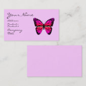 Roze Visitekaartje van Butterfly (Voorkant / Achterkant)