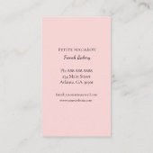 Roze visitekaartje van de bakkerij van de Cute Mac (Achterkant)