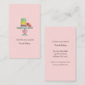 Roze visitekaartje van de bakkerij van de Cute Mac (Voorkant / Achterkant)