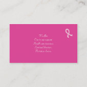 Roze Visitekaartje van de Borstkanker van het Kool (Achterkant)