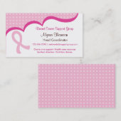 Roze Visitekaartje van de Borstkanker van het Kool (Voorkant / Achterkant)