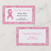 Roze Visitekaartje van de Borstkanker van het Kool (Voorkant / Achterkant)