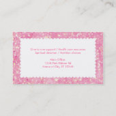 Roze Visitekaartje van de Borstkanker van het Kool (Achterkant)