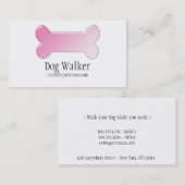 Roze Visitekaartje van de Dog Bone 2 (Voorkant / Achterkant)