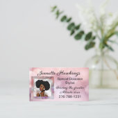 Roze Visitekaartje van een mooie Afrikaanse vrouw (Staand voorkant)