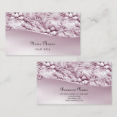 Roze Visitekaartje van Floral (Voorkant / Achterkant)