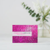 Roze Visitekaartje van Glitter Beautician (Staand voorkant)
