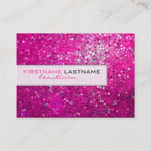 Roze Visitekaartje van Glitter Beautician (Voorkant)