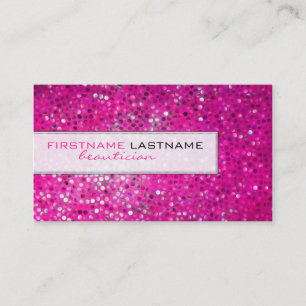 Roze Visitekaartje van Glitter Beautician