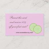Roze Visitekaartje van het bloedbad van Cucumber S Kortingskaartje (Achterkant)