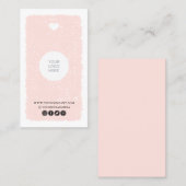 Roze Visitekaartje van het hart (Voorkant / Achterkant)