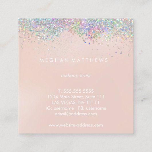 Roze Visitekaartje van het Square  van de Beaukle- (Achterkant)