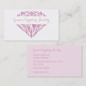 Roze Visitekaartje van Sparkle Gem Jeweler (Voorkant / Achterkant)