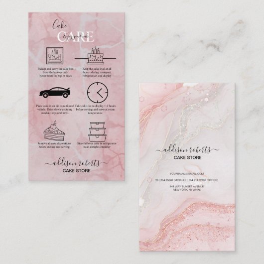 Roze Visitekaartje voor esthetische zorg (Voorkant / Achterkant)