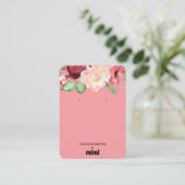 Roze Visitekaartje voor Floral Earring Display (Staand voorkant)