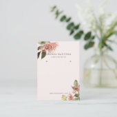 Roze Visitekaartje voor Floral Earring Display (Staand voorkant)