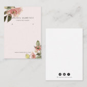 Roze Visitekaartje voor Floral Earring Display (Voorkant / Achterkant)