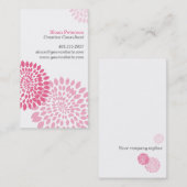 Roze Visitekaartje voor langwerpige Puff-roze (Voorkant / Achterkant)