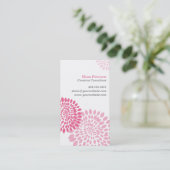 Roze Visitekaartje voor langwerpige Puff-roze (Staand voorkant)