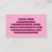 Roze visitekaartje voor vrouwen (Achterkant)