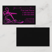 Roze visitekaartjes met zwarte zwaluw (Voorkant / Achterkant)