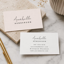 Roze Visitekaartjes | Minimalistische Elegante Blo