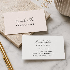 Roze Visitekaartjes | Minimalistische Elegante Blo