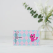 Roze Visitekaartjes van keukengerei (Staand voorkant)