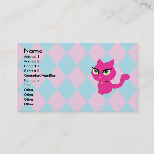 Roze Visitekaartjes van keukengerei (Voorkant)