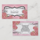 Roze Visitekaartjes van Plump Flowers (Voorkant / Achterkant)