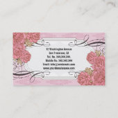 Roze Visitekaartjes van Plump Flowers (Achterkant)