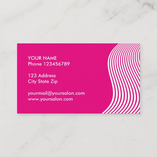 Roze visitekaartjes voor haarstylist (Achterkant)