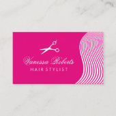 Roze visitekaartjes voor haarstylist (Voorkant)